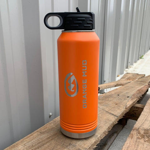 32oz Hydro Flask Water Bottle Stainless Steel Wide Mouth W/Straw Lid Orange