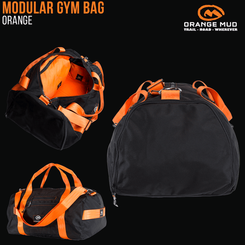 Gym bag with magnetic backing so you can attach it to metal fitness eq