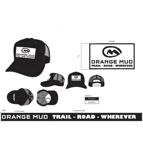 Orange Mud, LLC Accessories 5 Panel Black Trucker Hat