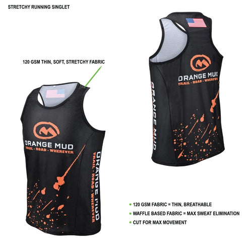 Orange Mud, LLC Accessories Black Stretchy Running Singlet