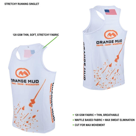 Orange Mud, LLC Accessories White Stretchy Running Singlet