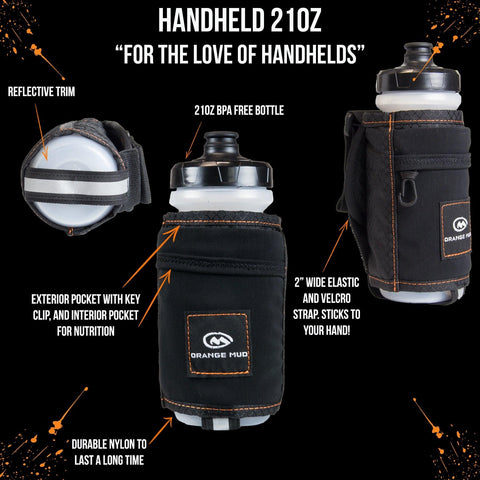 Orange Mud, LLC Hydration Black Running Water Bottle Handheld Hydration Pack