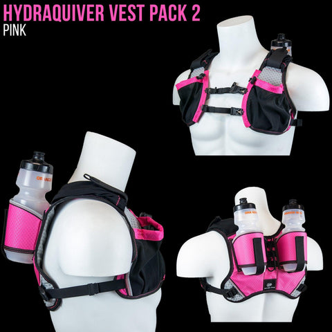 Orange Mud, LLC Hydration VP2 - 2.0 - Pink with Gray Mesh HydraQuiver Vest Pack 2 - 2.0: Ideal for marathon, Ironman, and ultrarunning.