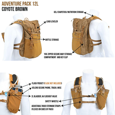 Orange Mud, LLC Packs Adventure Pack, 12L 3.0: Ideal for ultra running, hiking, mountain biking