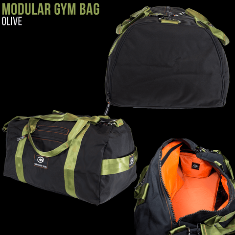 Orange Mud, LLC Packs Black and Olive Strap Modular GYM Bag with Shoe Compartment, 55L