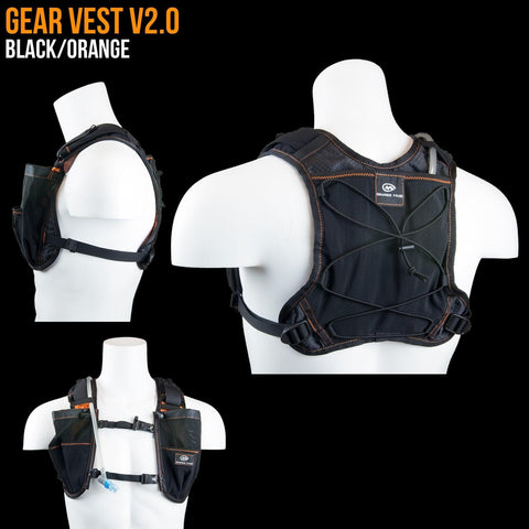 Orange Mud, LLC Packs Black-Orange Gear Vest, 2L V2.0: Ideal for running, biking, triathlon