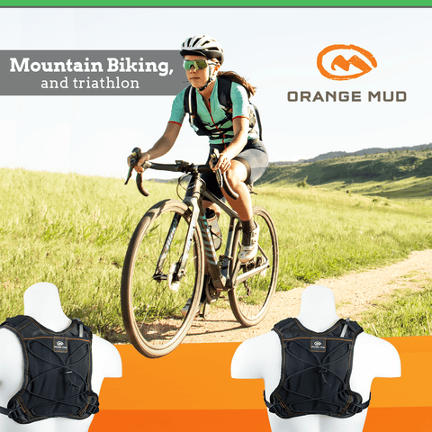 Orange Mud, LLC Packs Black-Orange Gear Vest, 2L V2.0: Ideal for running, biking, triathlon