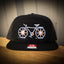 Seven Clay Black Cycling 7 Panel Flatbill Snapback