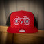 Seven Clay Red Black Cycling 7 Panel Flatbill Snapback